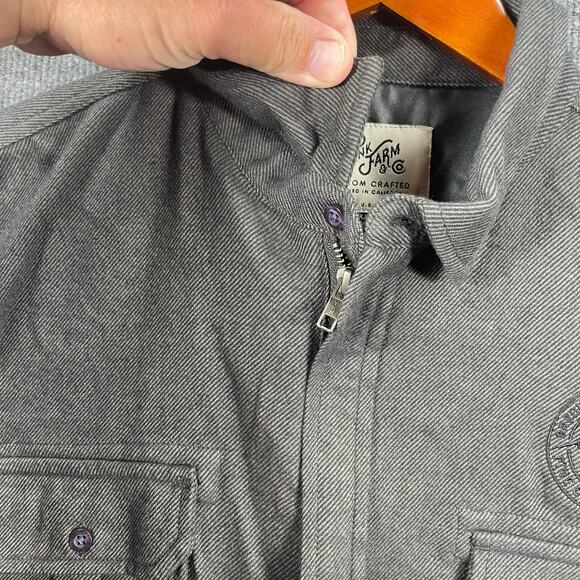 Tank Farm & Co. Zip Up Shirt Men's XXL Gray Long Sleeve NWT Chest Pockets Thick - Picture 6 of 14